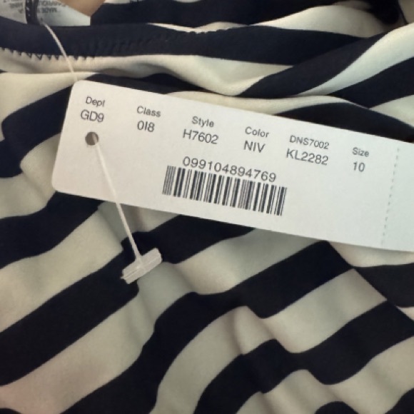 J CREW Tie-back One-Piece Swimsuit Classic Stripe - Picture 5 of 8